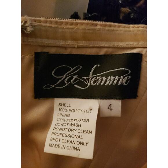 La Femme Strapless Dress Embellished Sz 4 Fit Flare Lined Cocktail (J - Picture 4 of 6